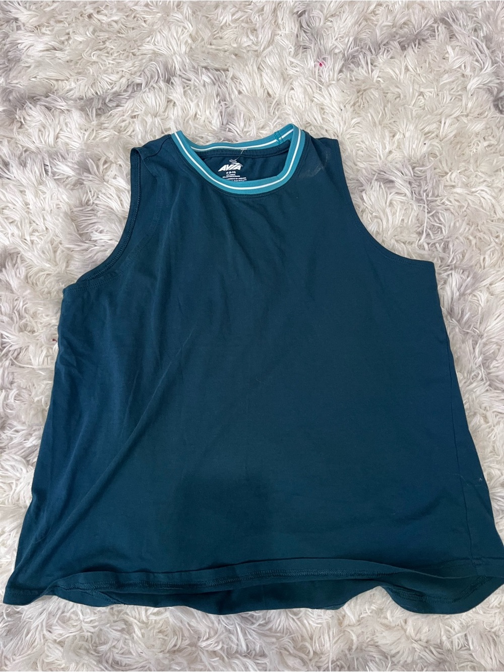 Avia Teal Crewneck Tank with Aqua Trim